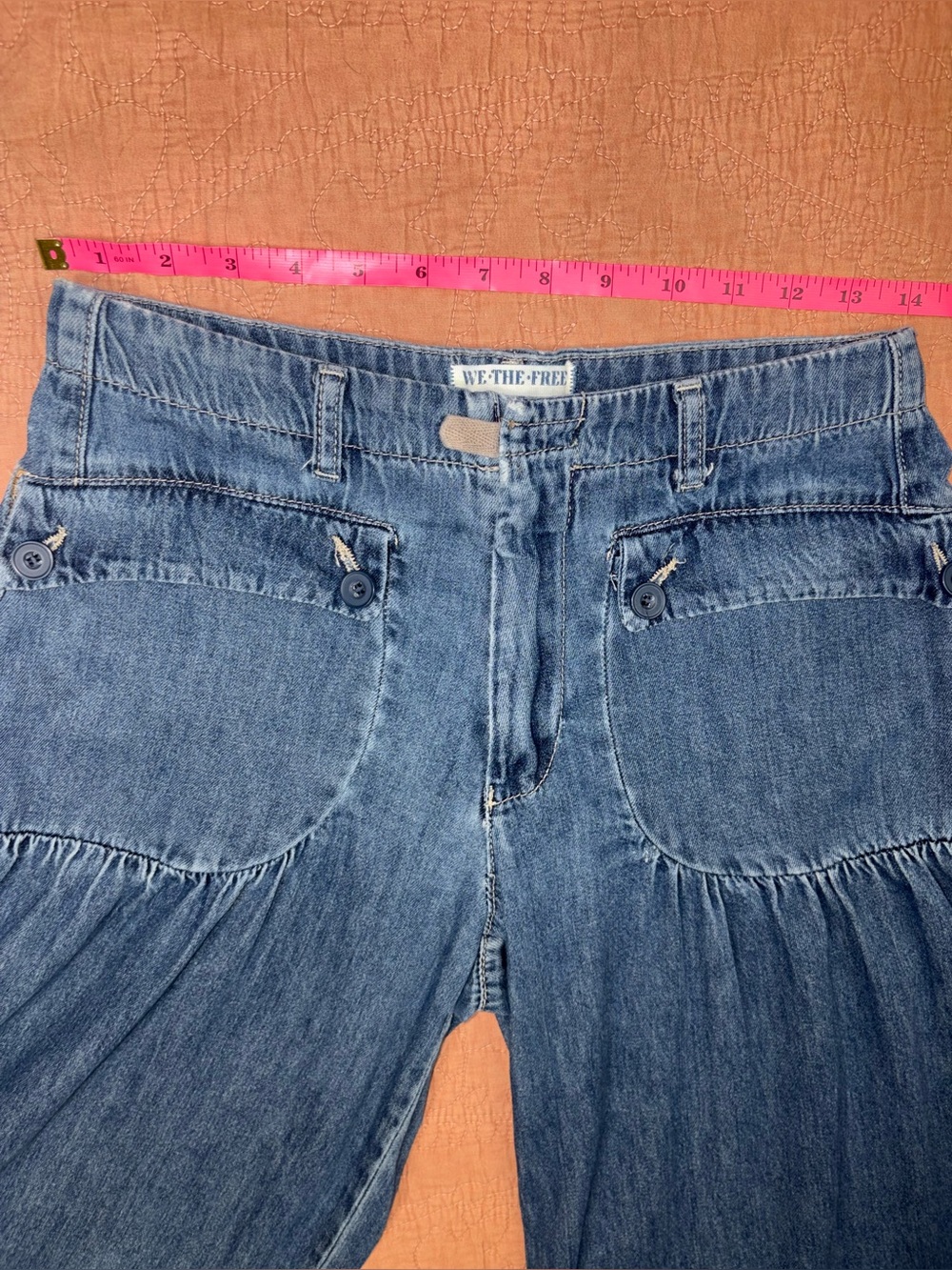 Free People We The Free Lotus Wide Leg Denim Jeans Sz 26 - Picture 4 of 13
